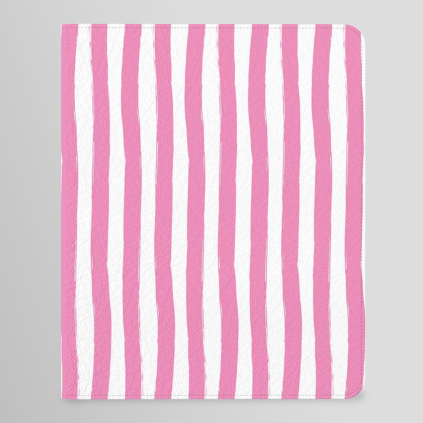 Pink and White Cabana Stripes Palm Beach Preppy iPad Folio Case by Cafe Pretzel HD phone wallpaper