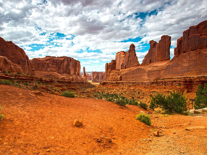 Национален парк Red Desert Panorama Arches в Moab Utah САД Ultra HD тапет