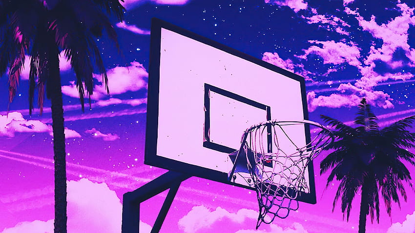 Quadra de basquete, artista, planos de fundo e cesta de basquete papel de parede HD