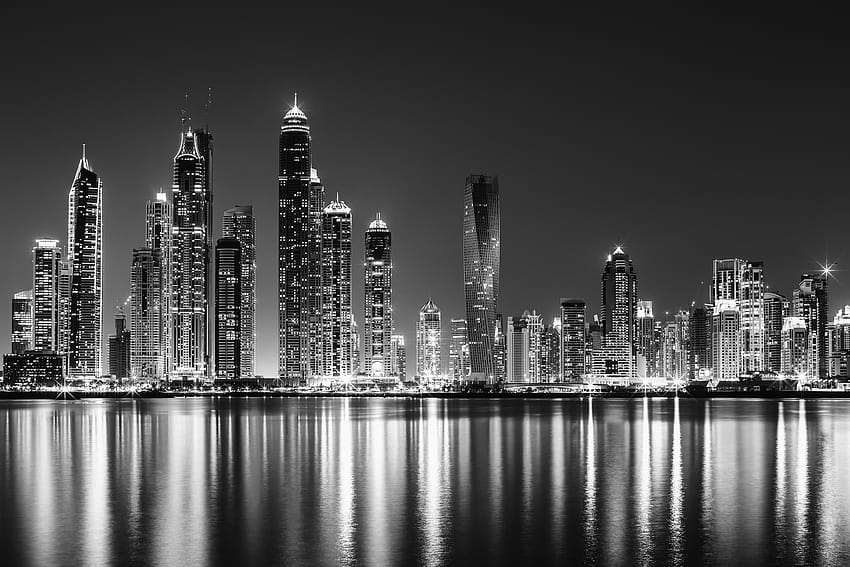 Dubai Black And White HD wallpaper