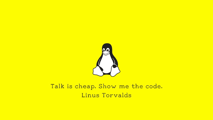 960509 цитат, минимализъм, Linux, Tux, просто, говоренето е евтино, покажете ми кода HD тапет