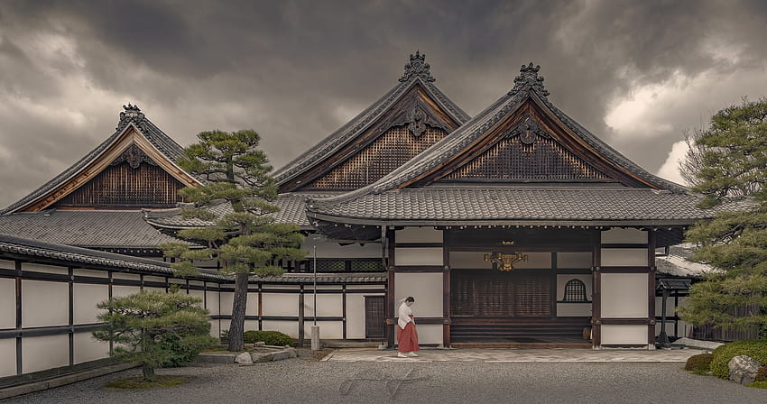 : miko, Jepang, Kyoto, kuil, Candi, shinto, Timur Jauh, Asia, perjalanan, Arsitektur, arsitektur Jepang, budaya, agama 2500x1317, budaya Jepang Wallpaper HD