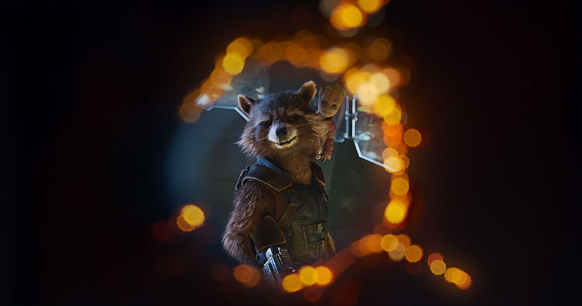 Rocket Raccoon, Baby Groot, Guardianes de la Galaxia Vol fondo de pantalla