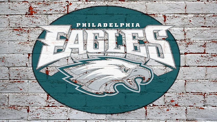 Logotipo de la NFL Philadephia Eagles en la pared de ladrillo gris 1920x1080 NFL / Philadelphia Eagles, logotipo retro de las águilas de Filadelfia fondo de pantalla