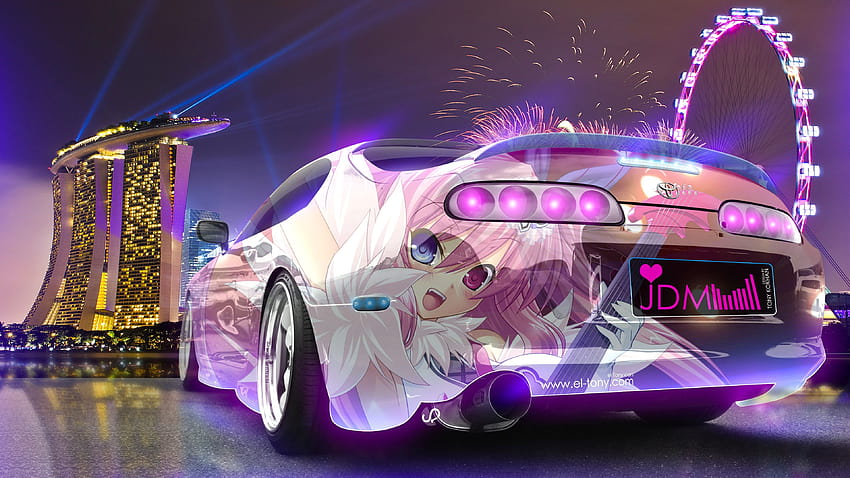 Superauto Tony Kokhan Bunter Toyota Supra JDM Anime Itasha HD-Hintergrundbild