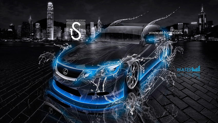 Lexus GS430 Crystal Water Car 2013, neon cars HD wallpaper