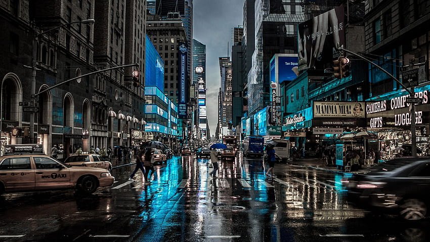 New York City Street Reflection Motion Blur Dark world, street, reflection, graphy wallpa…, town Sfondo HD
