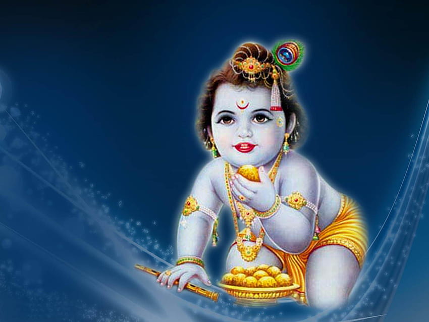 2 Sree Krishna Baby Beautiful 3D, child krishna HD wallpaper