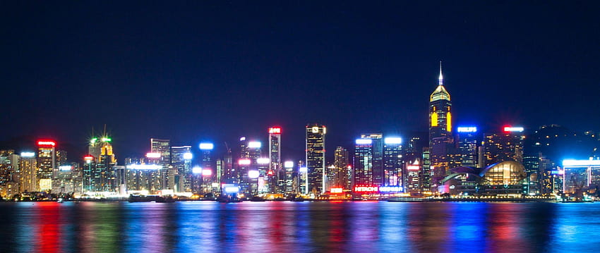 2560x1080 Hong kong, Victoria harbour, Sea HD wallpaper