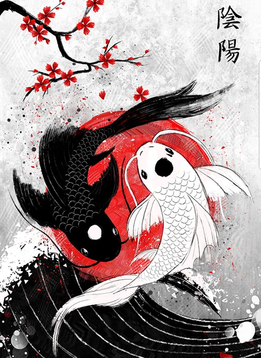 Koi Yin Yang, pez avatar fondo de pantalla del teléfono