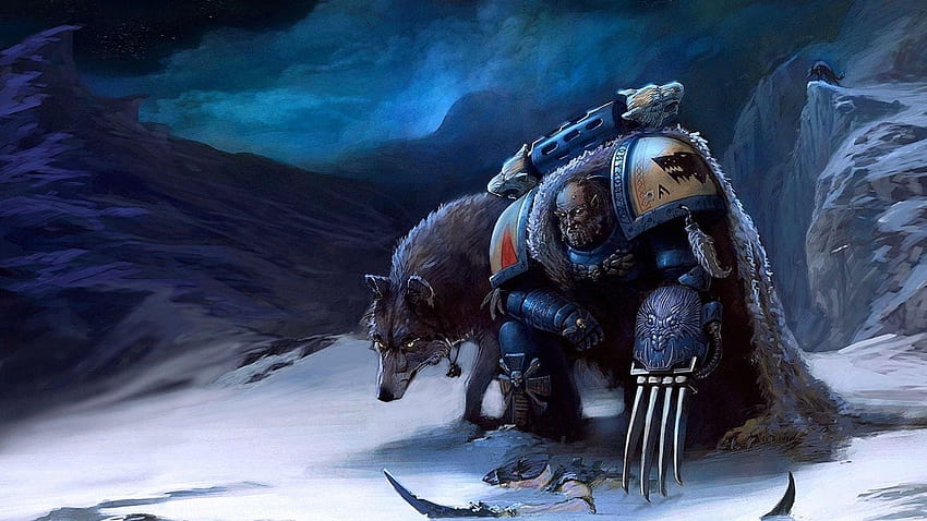 Warhammer 40k Space Wolves, космически вълк HD тапет