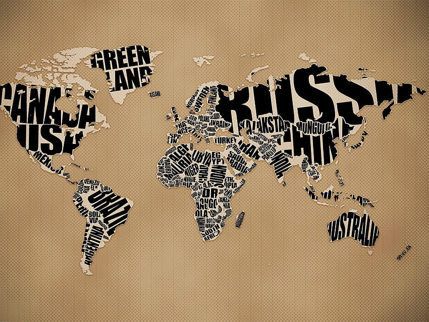 Map : Typographic World Map H D !, population map HD wallpaper