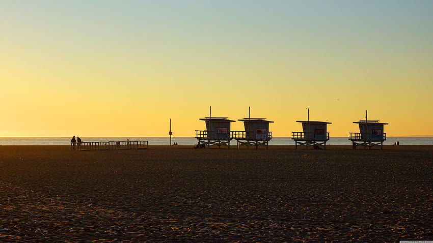 Los Angeles, Venice Beach Ultra tła dla: wielu wyświetlaczy, dwóch monitorów: tabletu: smartfona, zachód słońca w Los Angeles Tapeta HD