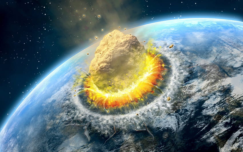 meteorito, explosão, fim do mundo, terra com resolução 2560x1600. Alta qualidade, fim da terra papel de parede HD