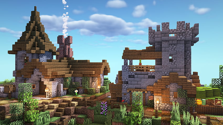 Minecraft Medieval Village HD wallpaper