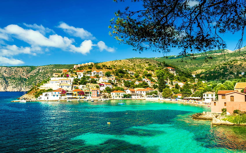 Assos Village On The Coast On Island Kefalonia Municipality Erisos Greece : 13 HD wallpaper