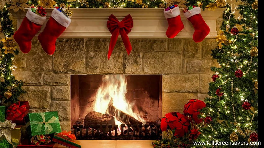 New Year Fireplace Screensaver for Windows, christmas open fireplace HD ...