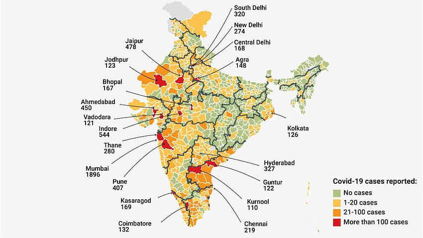Mapped: The spread of coronavirus across India's districts HD wallpaper