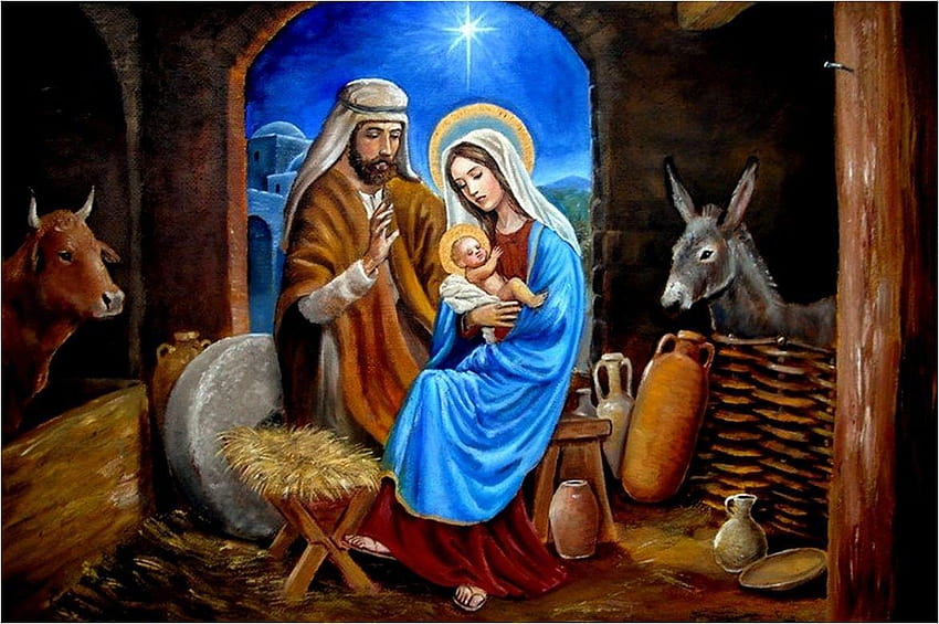 Outros: Nascimento Jesus Cristo Maria Família José Virgem, nascimento de jesus papel de parede HD