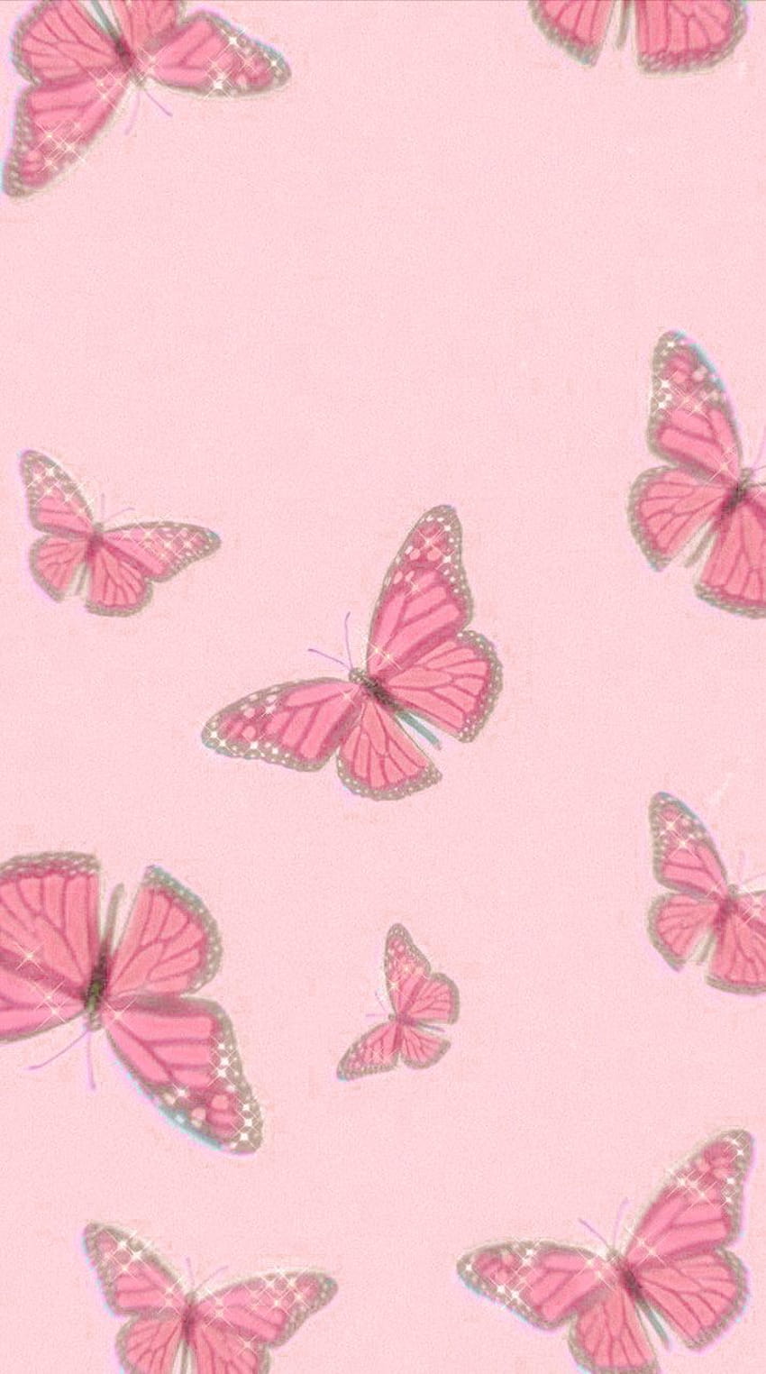 Butterfly iphone ...br.pinterest, pink butterfly aesthetic HD phone ...