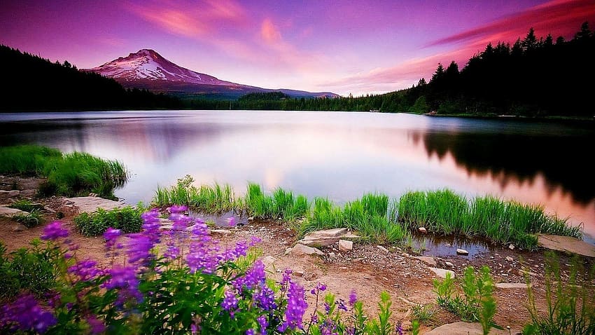 danau, pemandangan, alam, gunung Wallpaper HD
