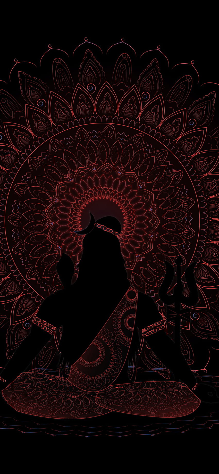 Lord Shiva , AMOLED, Black background, Illustration, Black/Dark ...
