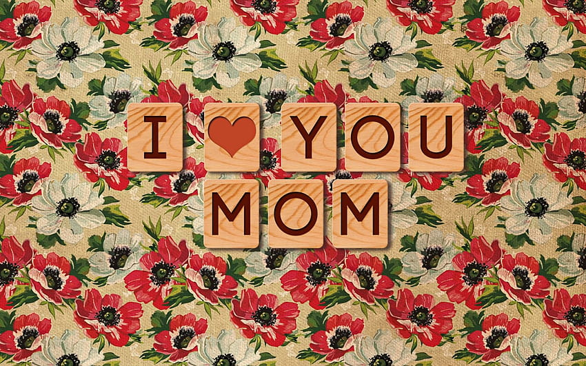 Mother&day mom love hearts text statement flowers mood, mothers day hearts HD wallpaper