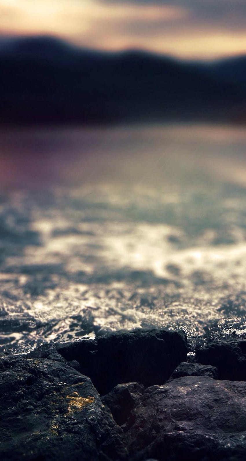 Water Rocks Blur iOS7 iPhone 5, phone blurry HD phone wallpaper