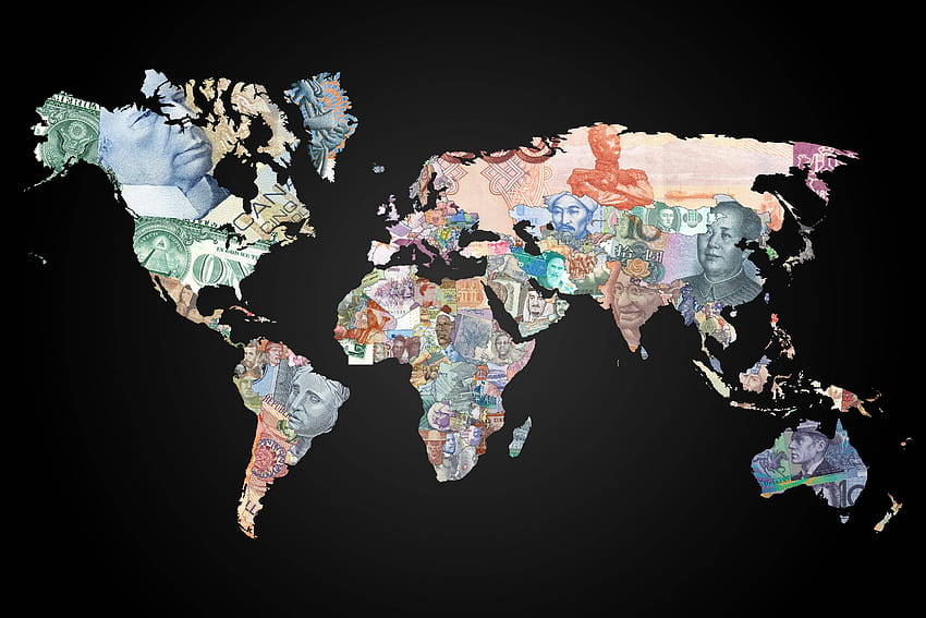 ] แผนที่โลกที่เป็นตัวแทนของประเทศต่างๆ ด้วยสกุลเงิน [ [3240x2160] สำหรับ มือถือและแท็บเล็ต คอมพิวเตอร์แผนที่โลก วอลล์เปเปอร์ HD