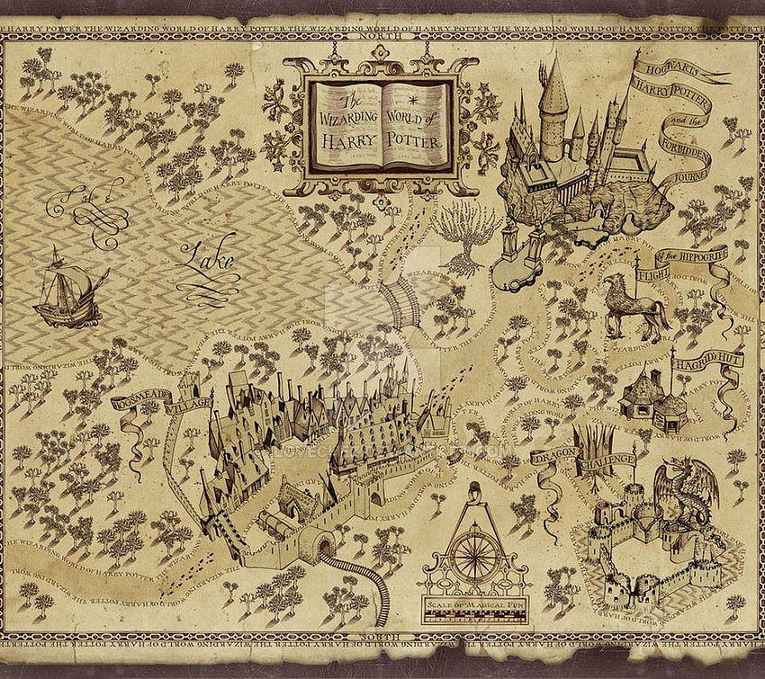 Mapa maruderów Harry'ego Pottera autorstwa ilovechez, mapa Tapeta HD