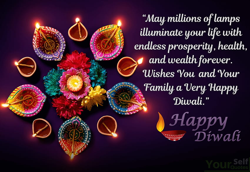Cotizaciones de deseos de feliz Diwali para amigos y familiares *{Deepavali 2020}*, cotizaciones de diwali fondo de pantalla