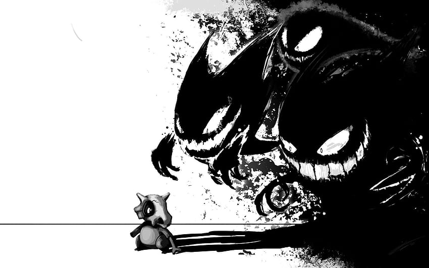 Pokemon black Halloween Gengar Haunter Ghastly งานศิลปะ Cubone โปเกมอนที่น่าขนลุก วอลล์เปเปอร์ HD