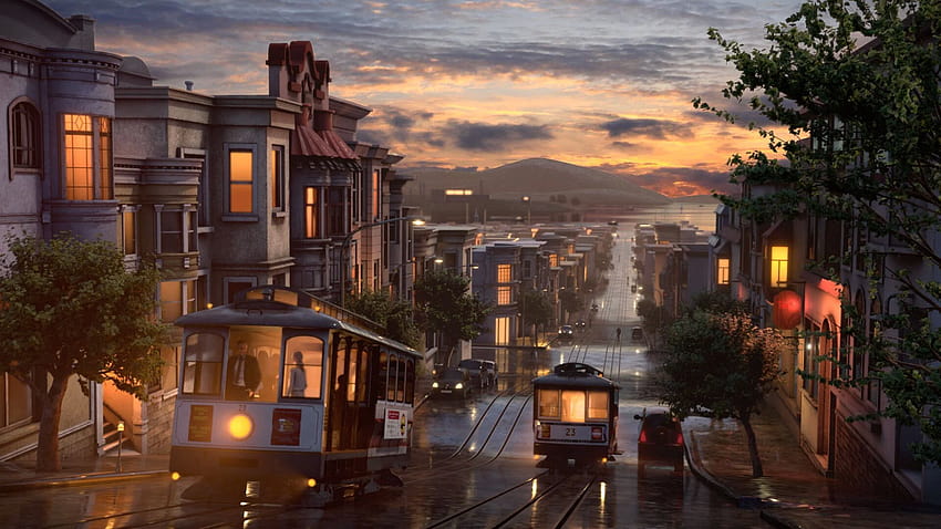 Amazing 3D recreation of 'Cable Car Heaven' from Evgeny Lushpin's, cable cars san francisco HD wallpaper