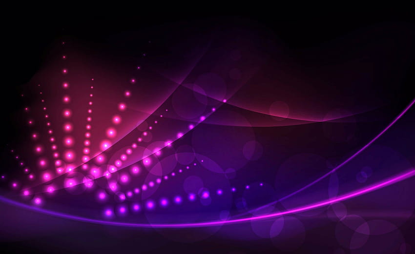 Abstract, beautiful lines, black background, circles, lights, pink, feoletovye, pink and black computer HD wallpaper