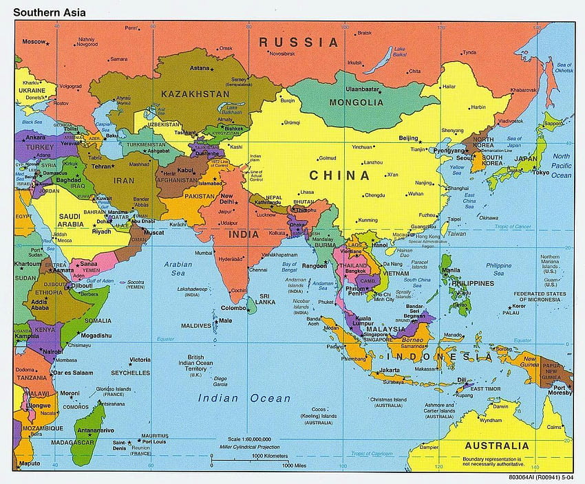 Carte de l'Asie, carte asiatique Fond d'écran HD