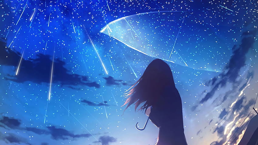 2560x1440 Anime Dziewczyna Parasolka Deszcz Rozdzielczość 1440P, parasol anime Tapeta HD