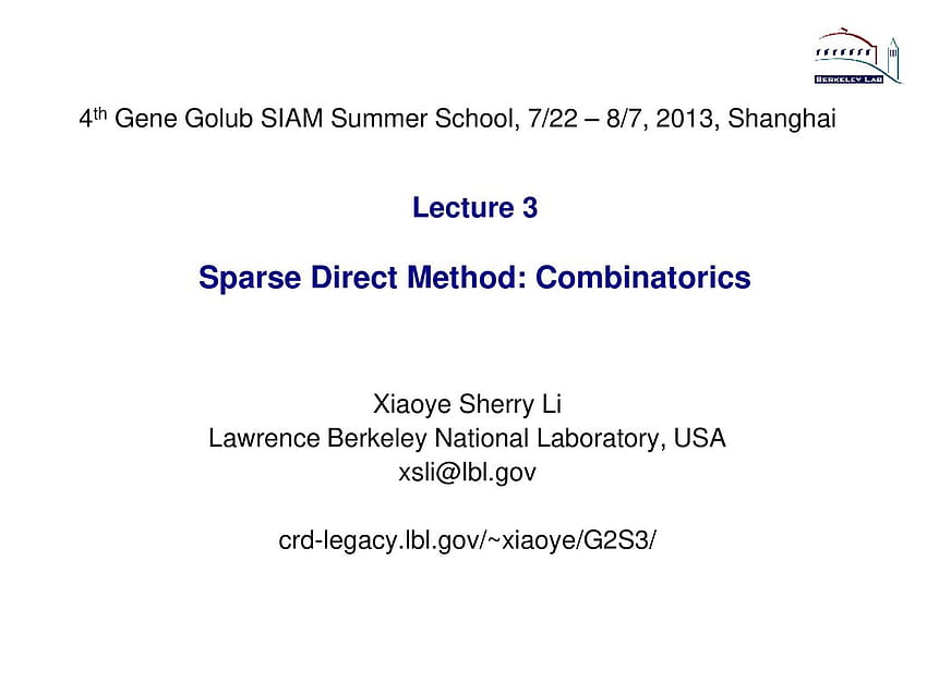 Lecture 3 Sparse Direct Method: Combinatorics HD wallpaper