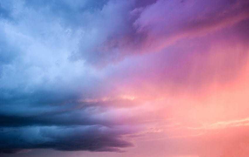 Latar Belakang Awan Biru Dan Merah Muda Pastel 1920x1080, estetika awan merah muda Wallpaper HD