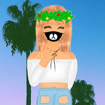 Download Aesthetic Roblox Girl Head With Flower Crown Wallpaper