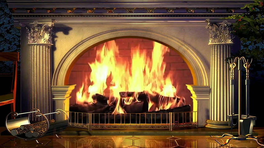 暖炉の火、美しい、火の煙突 高画質の壁紙