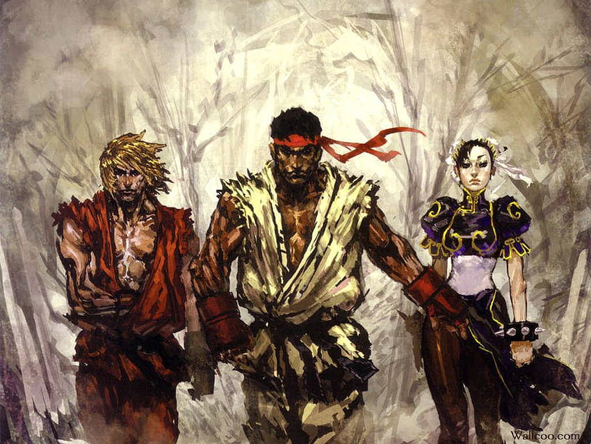 Street Fighter Ken, Ryu and Chun Li Original Illustrations, ケン ストリートファイター 高画質の壁紙