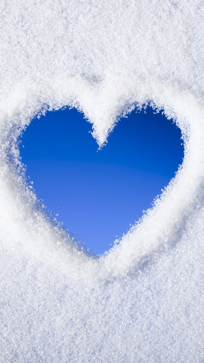 heart, snow, love, winter, hearts in the snow HD phone wallpaper