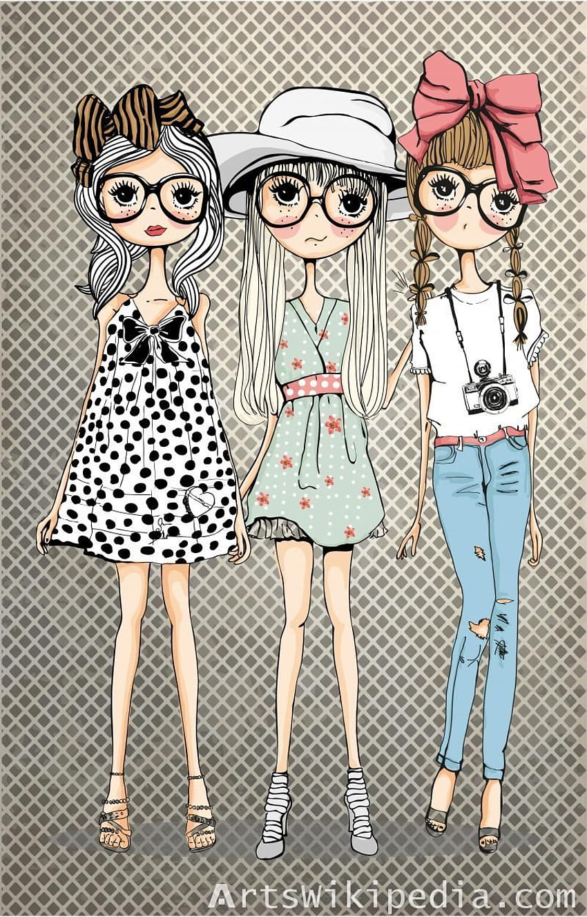 Cute cartoon girl fashion girly HD wallpapers | Pxfuel