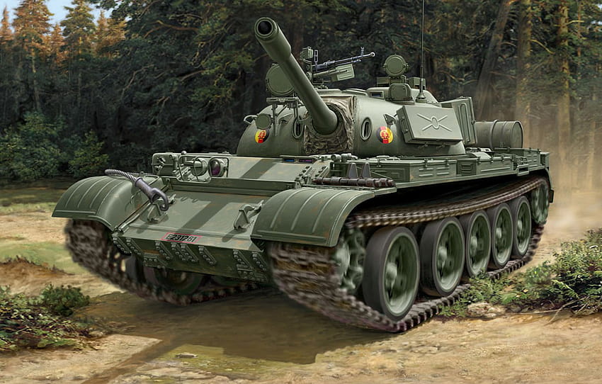 figura, RDA, tanque medio soviético, T, t 55 fondo de pantalla