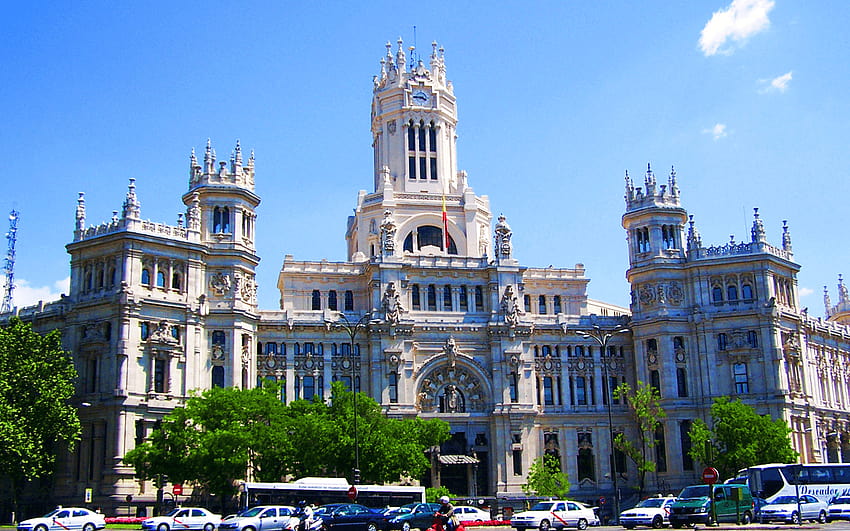 Hiszpania Pałac Królewski w Madrycie i tła Tapeta HD