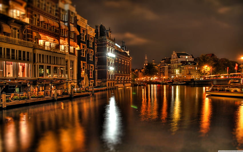 Amsterdam Night HD wallpaper