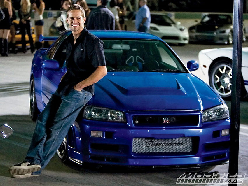Actor Paul Walker and his awesome car and HD wallpaper
