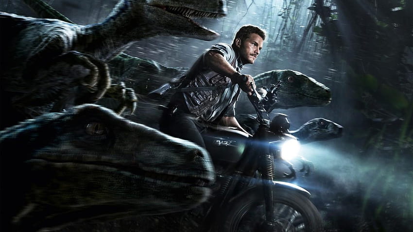 Chris Pratt, Jurassic World, Velociraptors, Película, velociraptor azul fondo de pantalla
