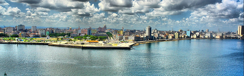 3840x1200 Havana, r, Cuba, Embankment Dual HD wallpaper