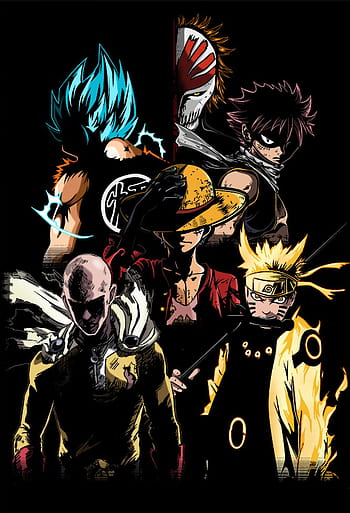 Goku, Naruto, Ichigo, & Luffy - Desenho de tio_schw3ppes - Gartic